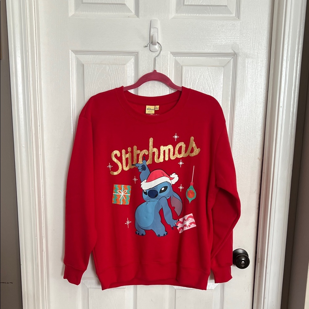 Disney Red Stitch Christmas Sweatshirt